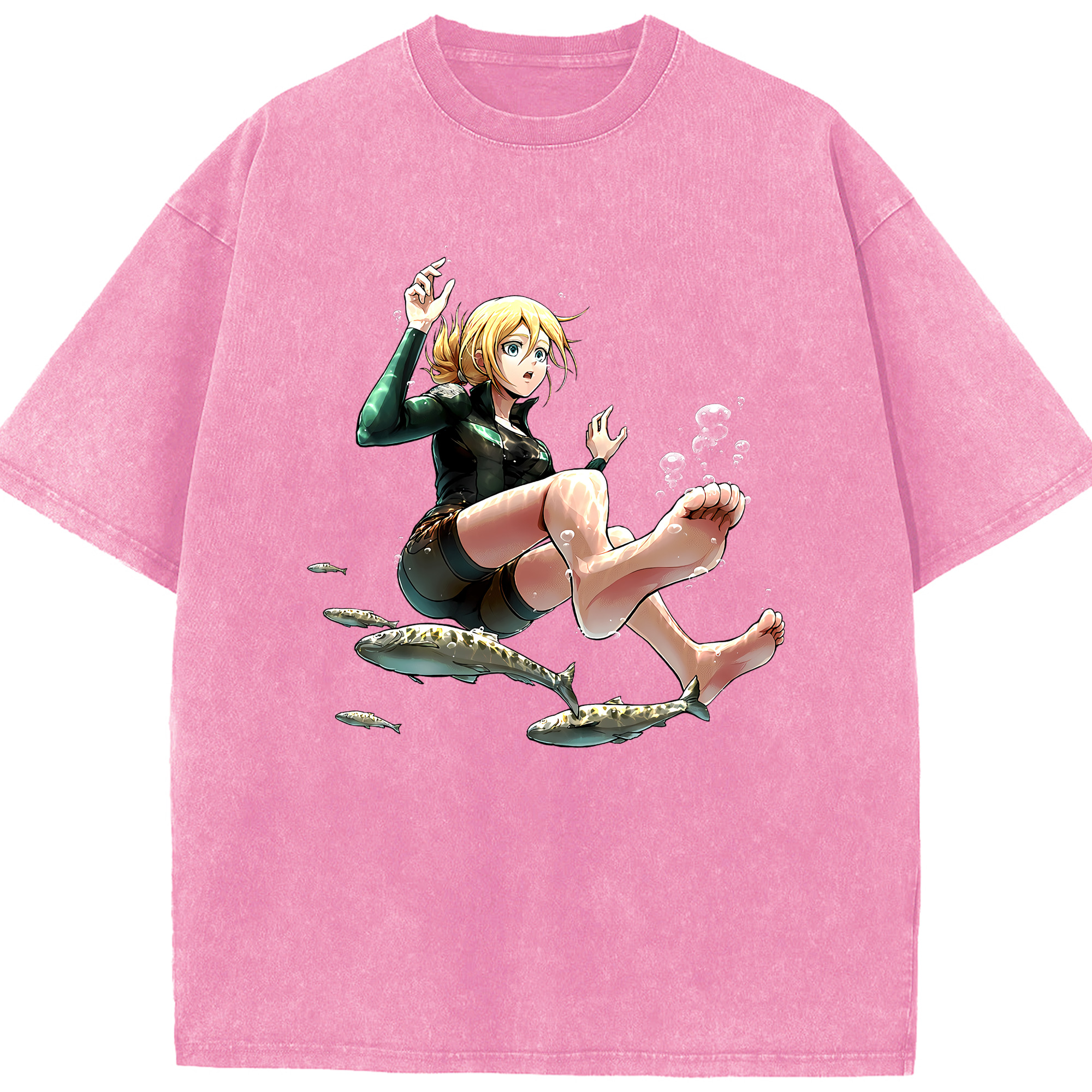 （画像用） 進撃の巨人 クリスタ·レンズ Attack on Titan Christa Lenz 綿100% ヴィンテージ風 半袖Tシャツ（フロントプリント）
